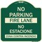 Signmission No Parking Fire Lane No Estacione Zona Contra Incendio Heavy-Gauge Alum, 18" x 18", G-1818-23729 A-DES-G-1818-23729 - alternate 1
